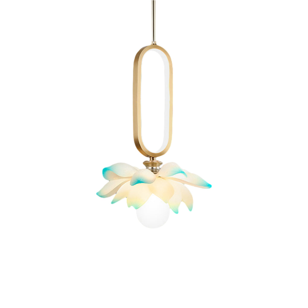 Lotus Flower Modern Pendant Light with LED Ring Design