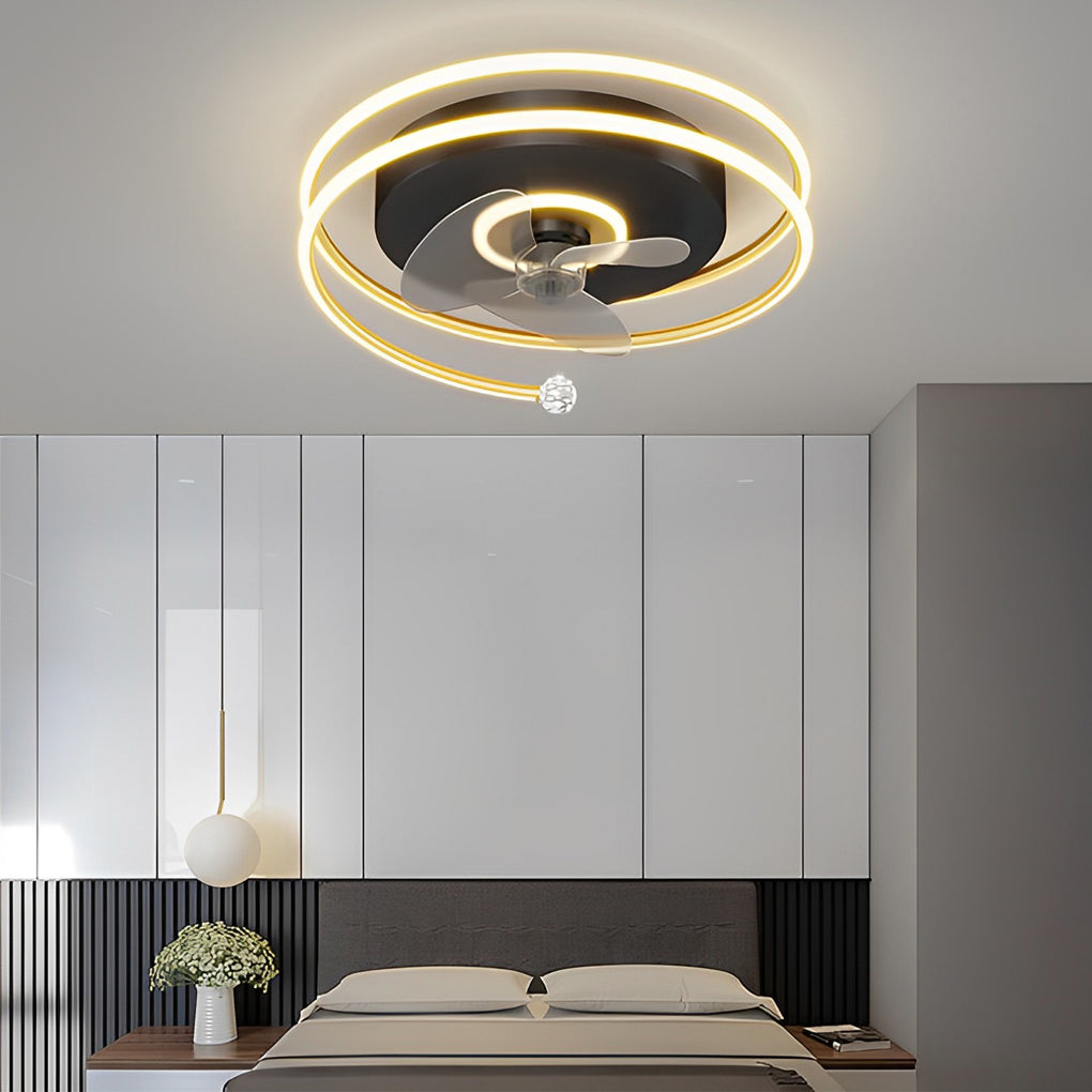 Modern Bladeless LED Ceiling Fan Light with Silent Operation