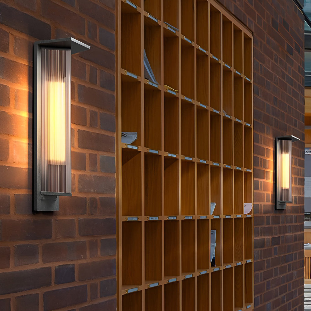 Industrial LED Solar Outdoor Wall Light – Aluminum & Glass