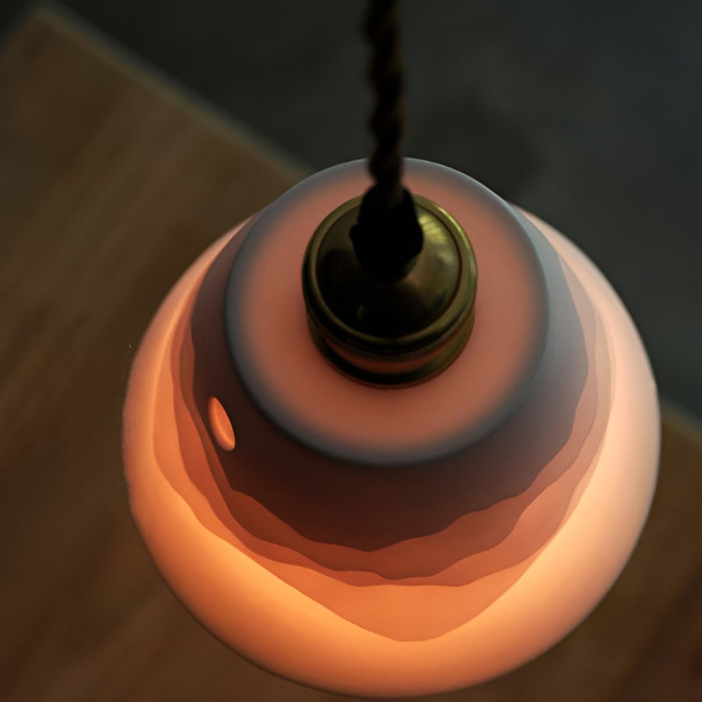Nordic Ceramic Pendant Light with Mountain Shadow Design