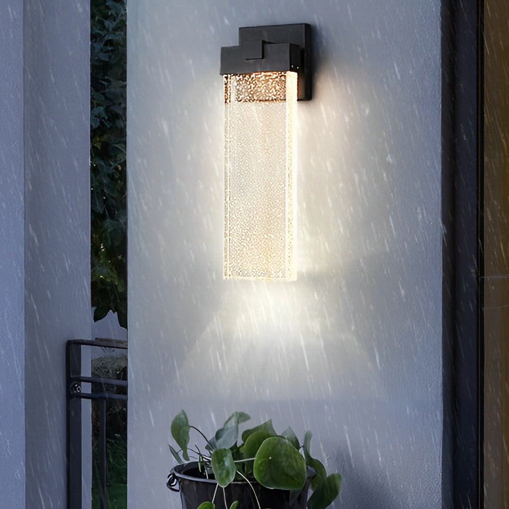 Rectangular Bubble Crystal Modern Outdoor Wall Lamp - Waterproof LED