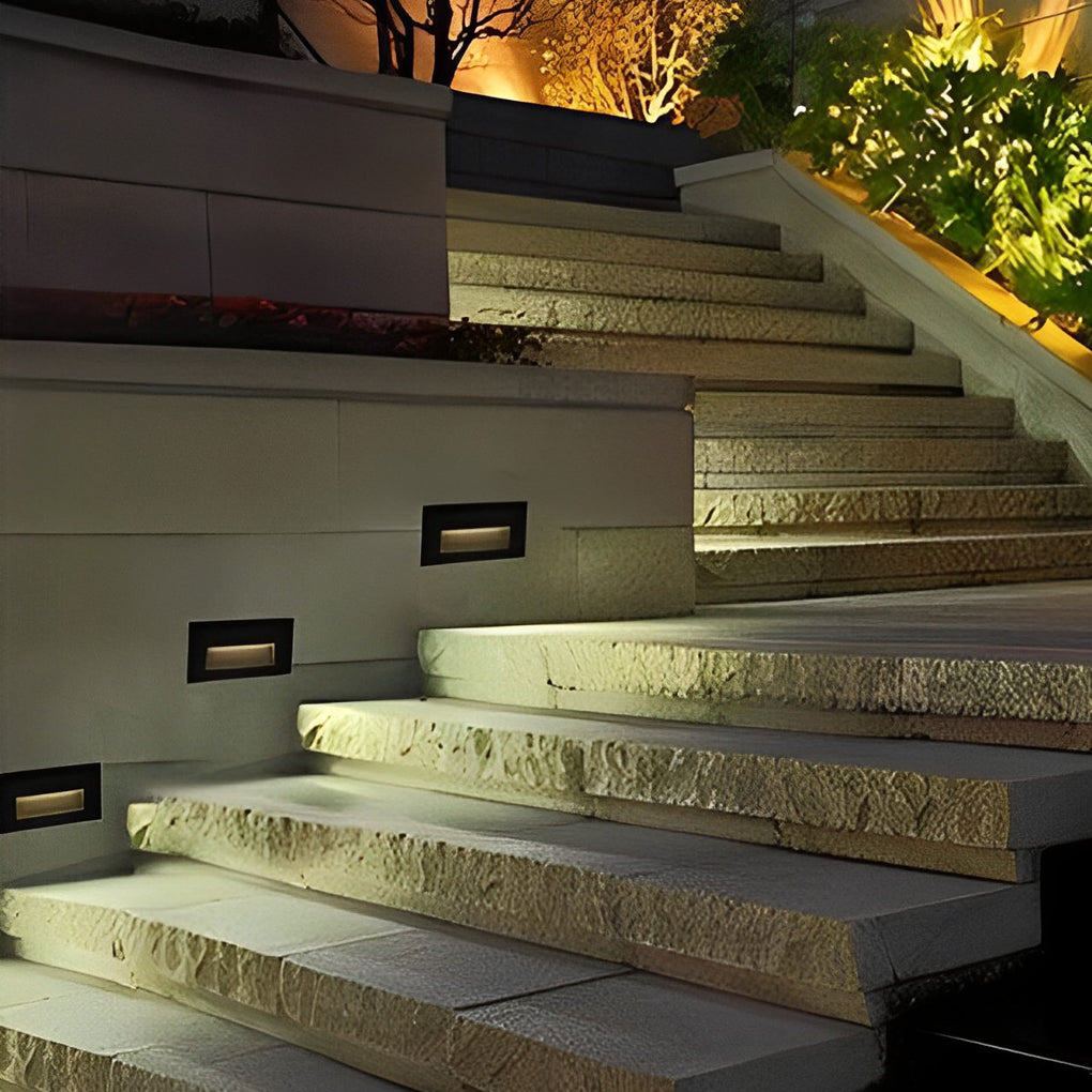 Recessed LED Step Light 3W Aluminum Outdoor Wall Mount Modern