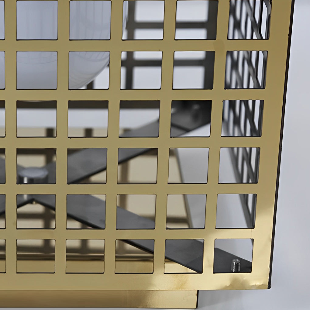 Gold Cuboid Bollard Light | Modern Asian-Inspired Pathway Light