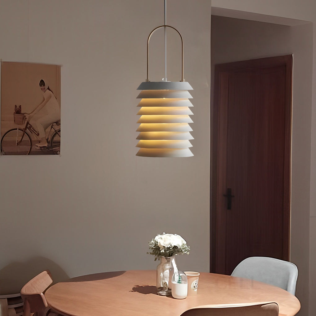 Multi-Layer Metal Minimalist Pendant Light Modern Drum Shade