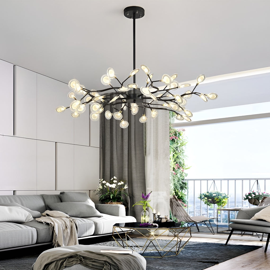 Branch Design Modern Chandelier with Acrylic Shades
