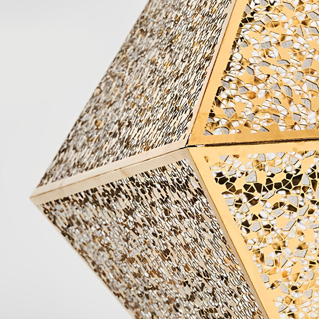 Geometric Stainless Steel Pendant Light - Modern Hollow Design