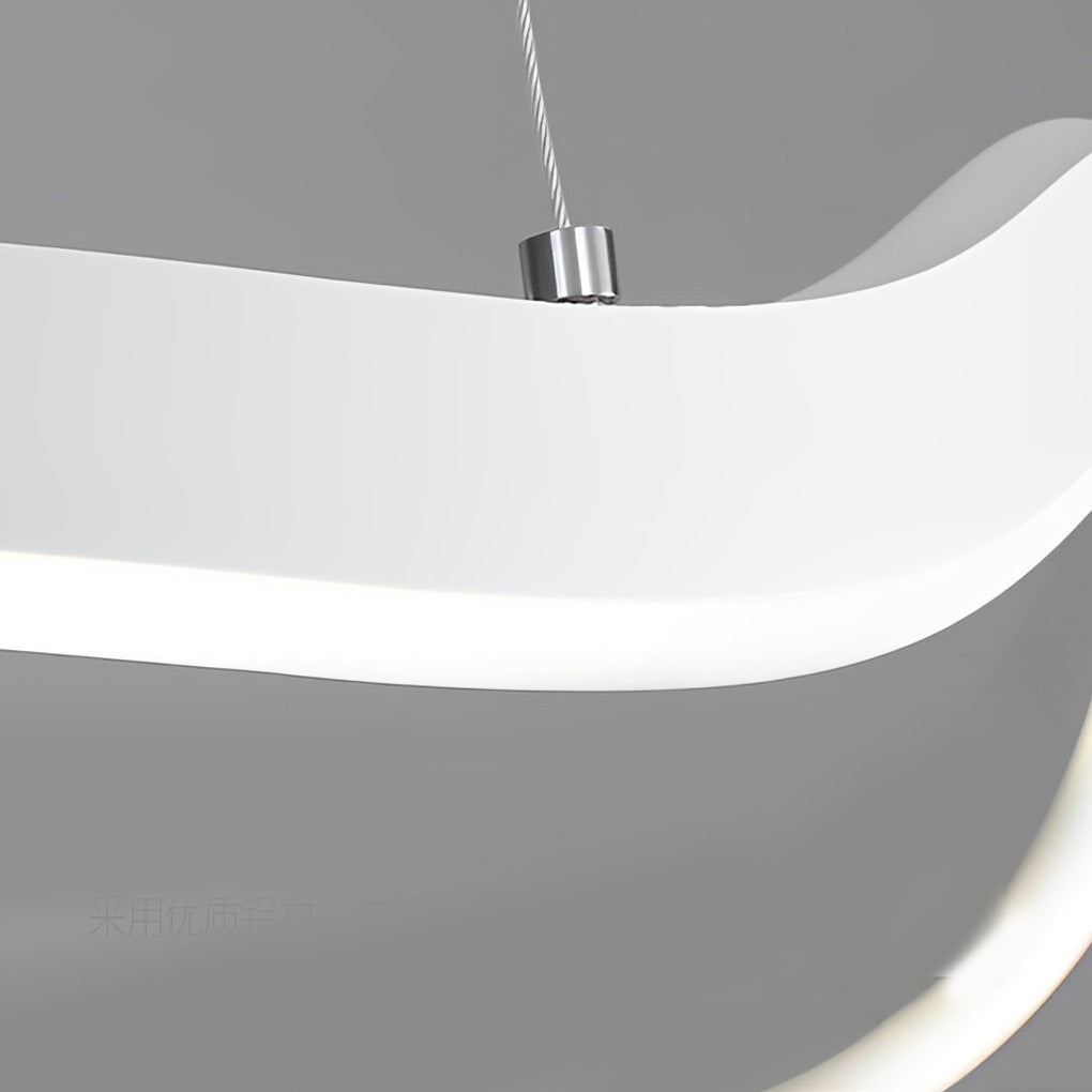 Modern Irregular Ring LED Pendant Light with 3-Step Dimming