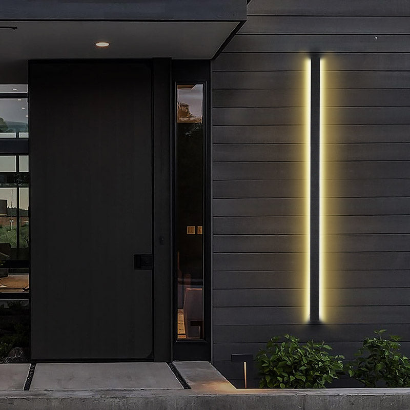 Linear Black Metal Waterproof Dimmable Outdoor Wall Light