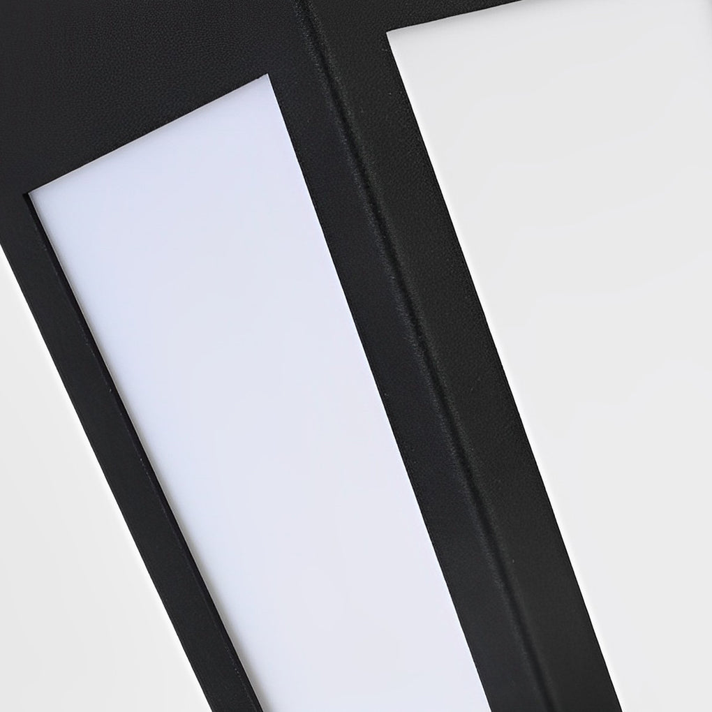 Solar LED Outdoor Wall Light - Modern Black Metal Design