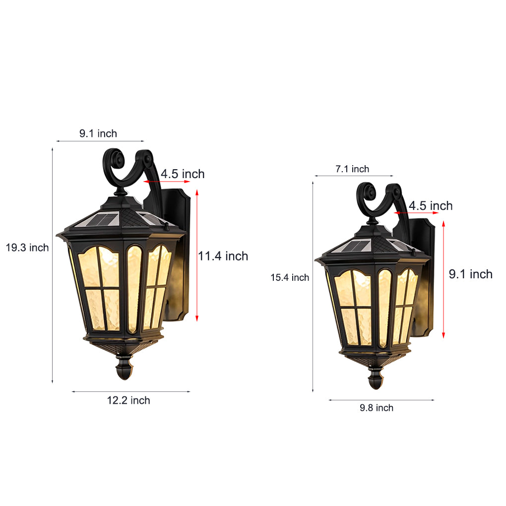 Modern Solar Outdoor Wall Light - Aluminum & Glass - Black