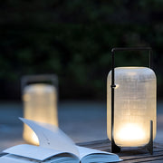 Modern Glass Lantern LED Waterproof Outdoor Floor Lamp