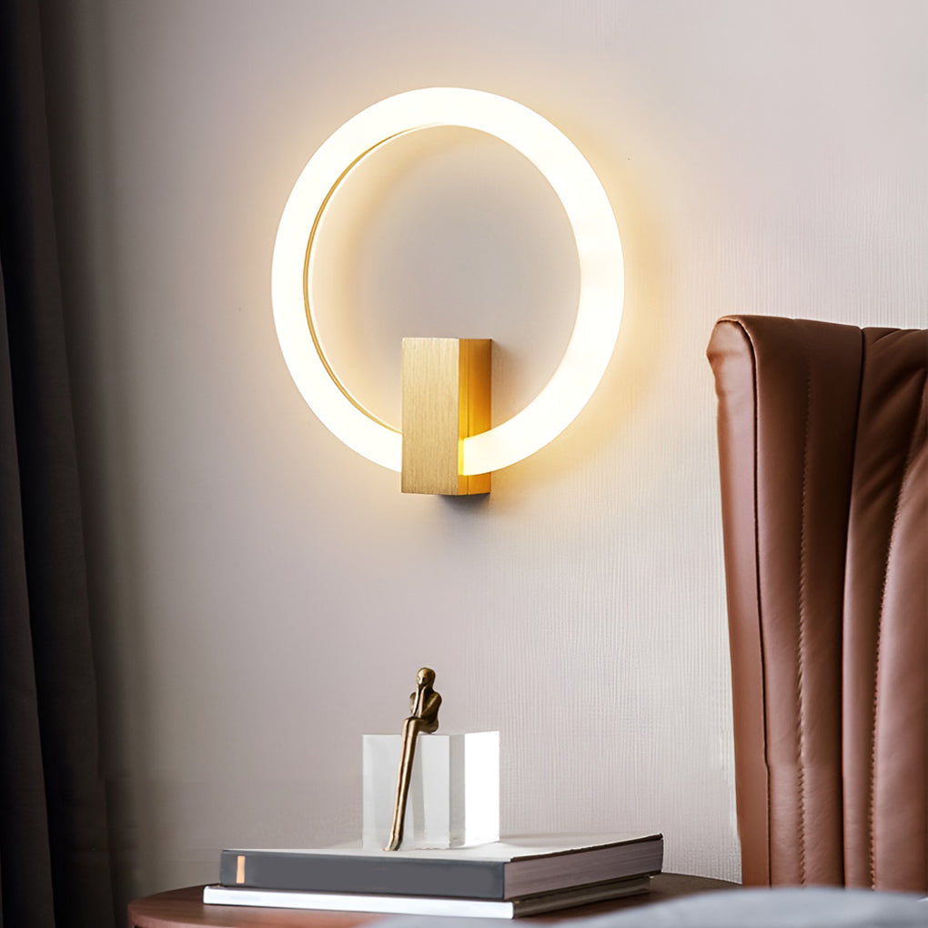 Modern Dimmable LED Circle Wall Sconce with Remote Control