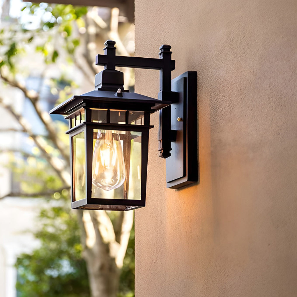 Industrial Glass Outdoor Wall Sconce Waterproof LED Lamp