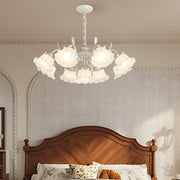 9-Light Floral Glass Chandelier with Three-Step Dimming