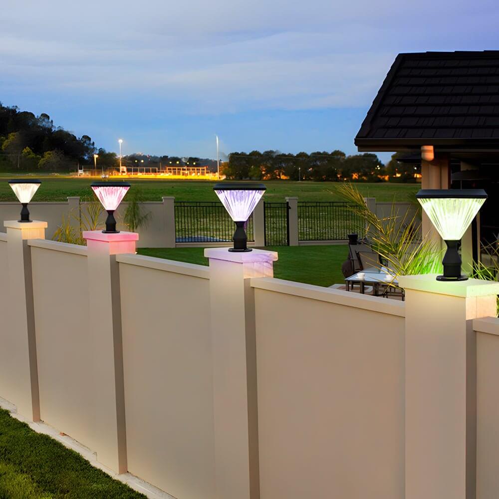 Solar LED Pier Mount Light - Modern Black Aluminum Outdoor Post Light