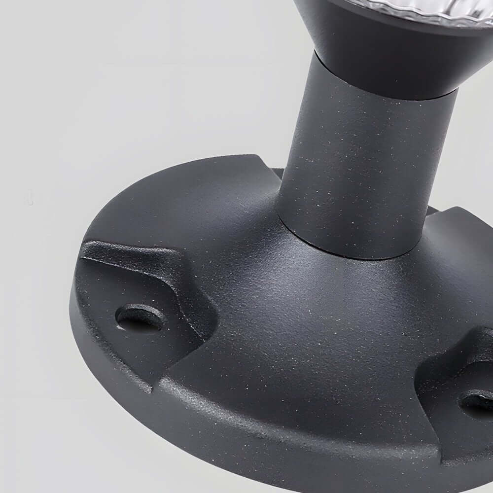 Solar LED Pier Mount Light - Modern Black Aluminum Outdoor Post Light