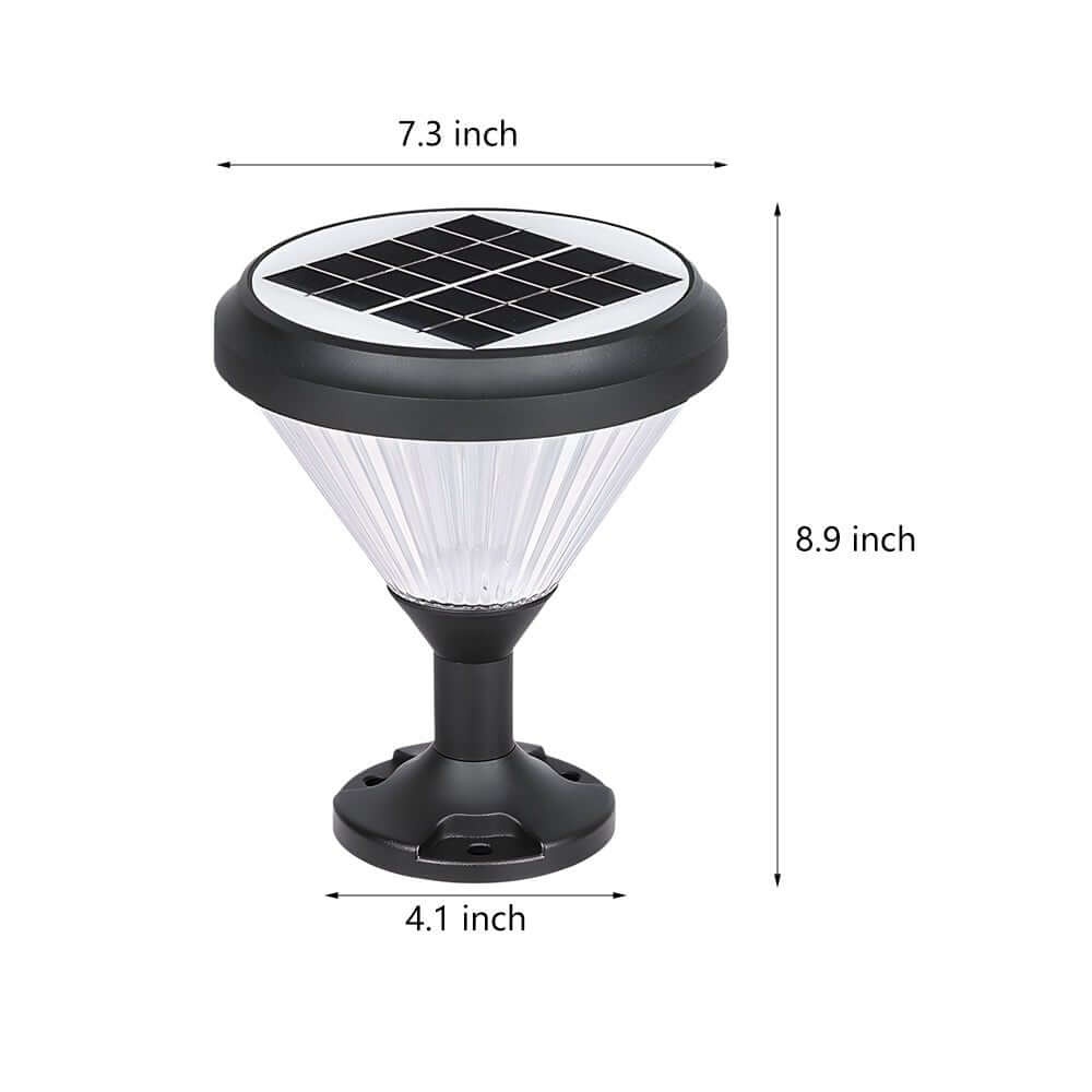 Solar LED Pier Mount Light - Modern Black Aluminum Outdoor Post Light