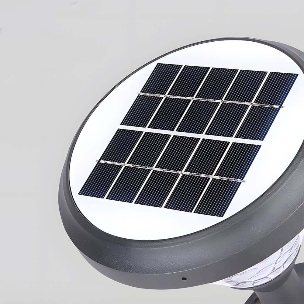 Modern Black Solar LED Post Light - Aluminum & PC Geometric Shade
