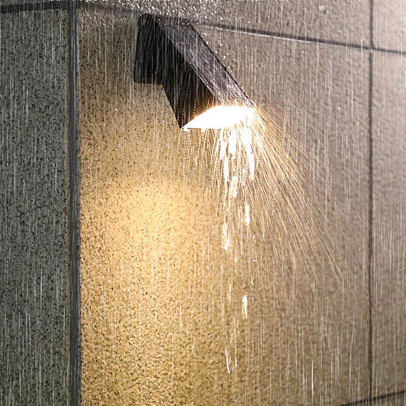 Adjustable Solar LED Outdoor Wall Light - Modern Black Waterproof