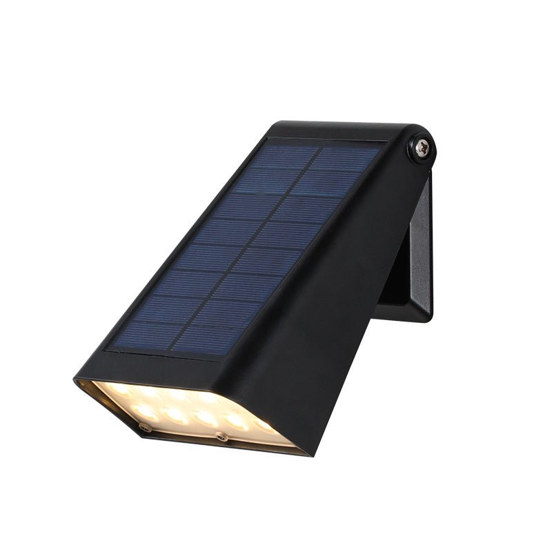 Adjustable Solar LED Outdoor Wall Light - Modern Black Waterproof