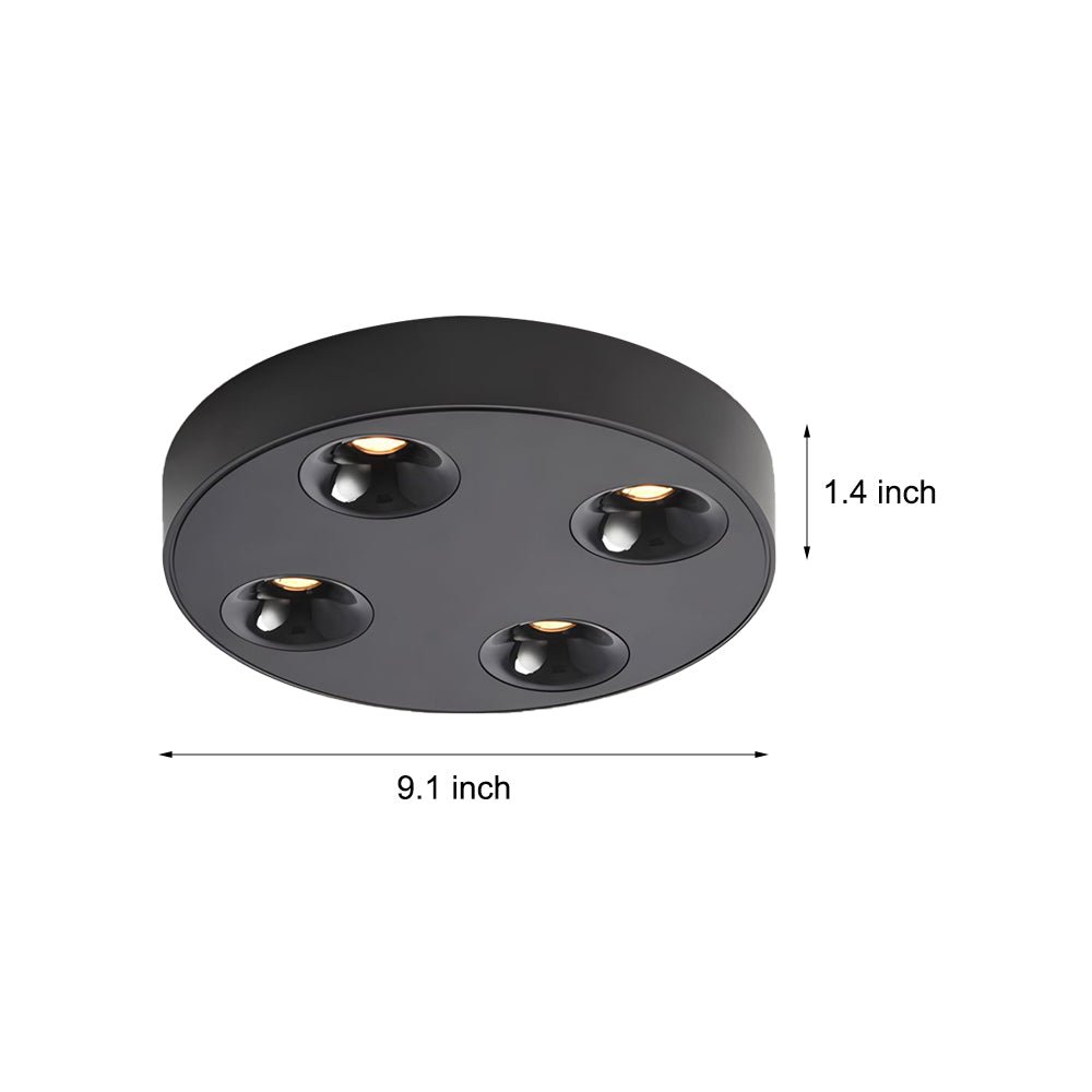 9.1-Inch Modern LED Flush Mount Ceiling Light - 4-Light Aluminum