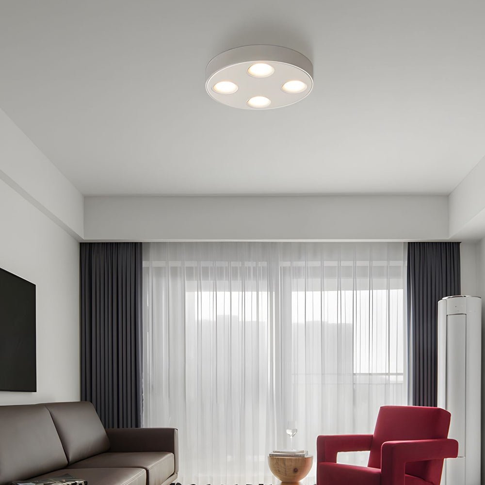 9.1-Inch Modern LED Flush Mount Ceiling Light - 4-Light Aluminum