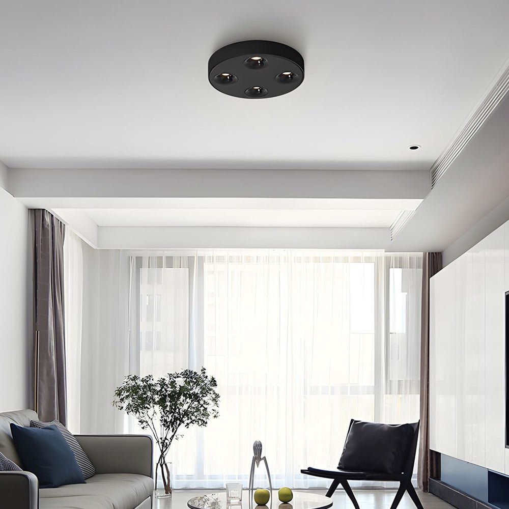 9.1-Inch Modern LED Flush Mount Ceiling Light - 4-Light Aluminum