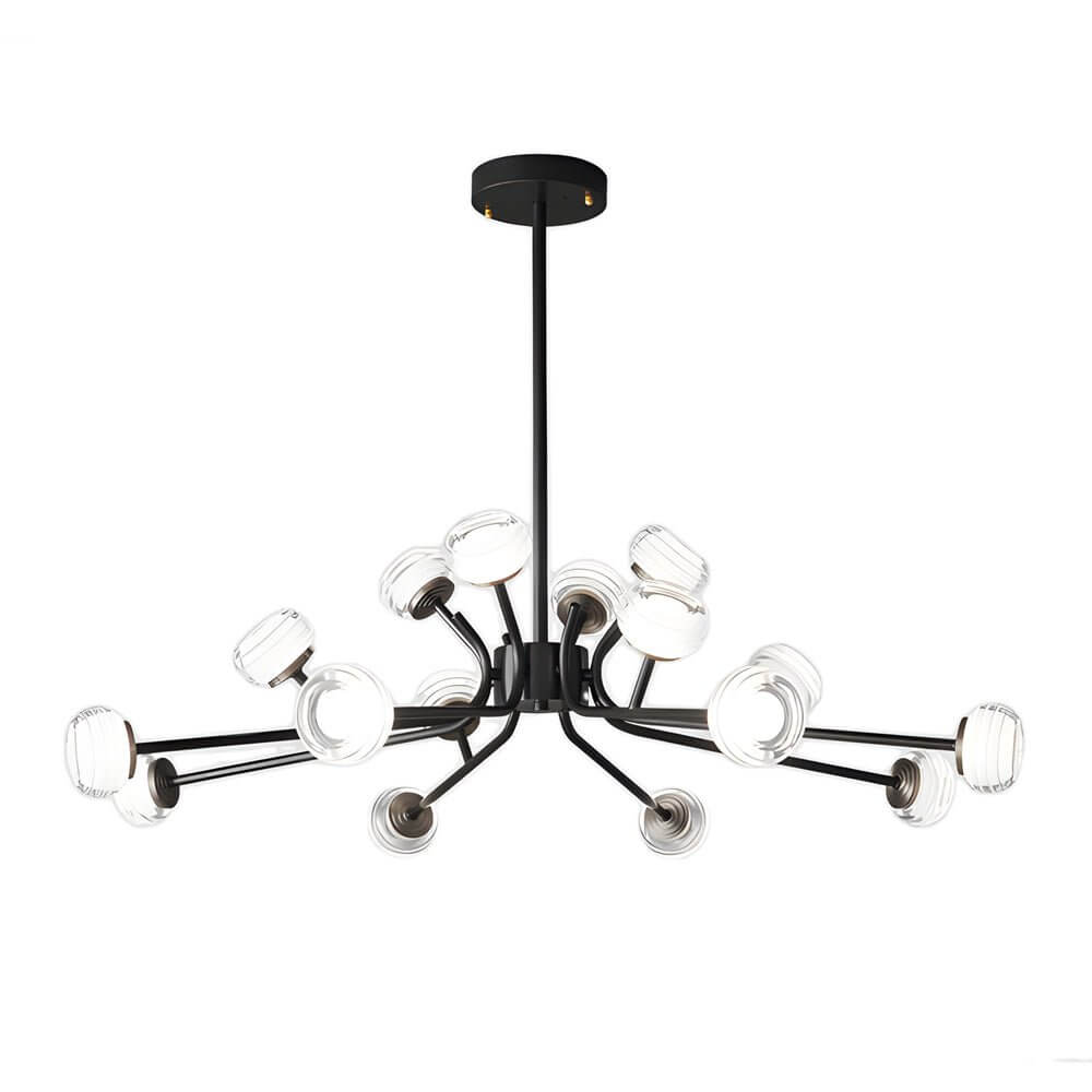Modern Black Sputnik Chandelier with LED Acrylic Shades