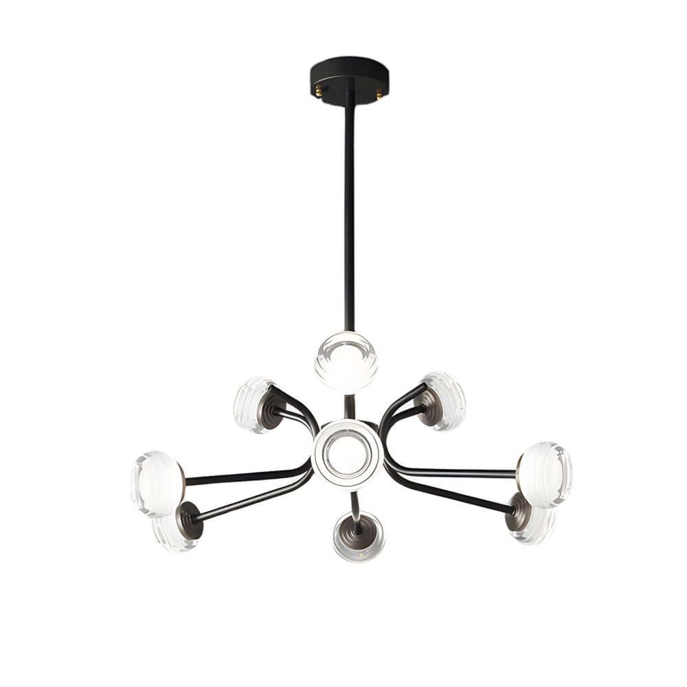 Modern Black Sputnik Chandelier with LED Acrylic Shades