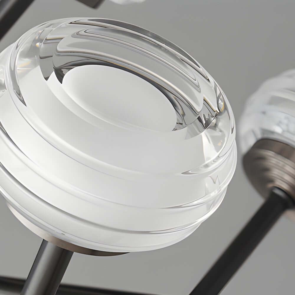 Modern Black Sputnik Chandelier with LED Acrylic Shades