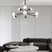 Modern Black Sputnik Chandelier with LED Acrylic Shades