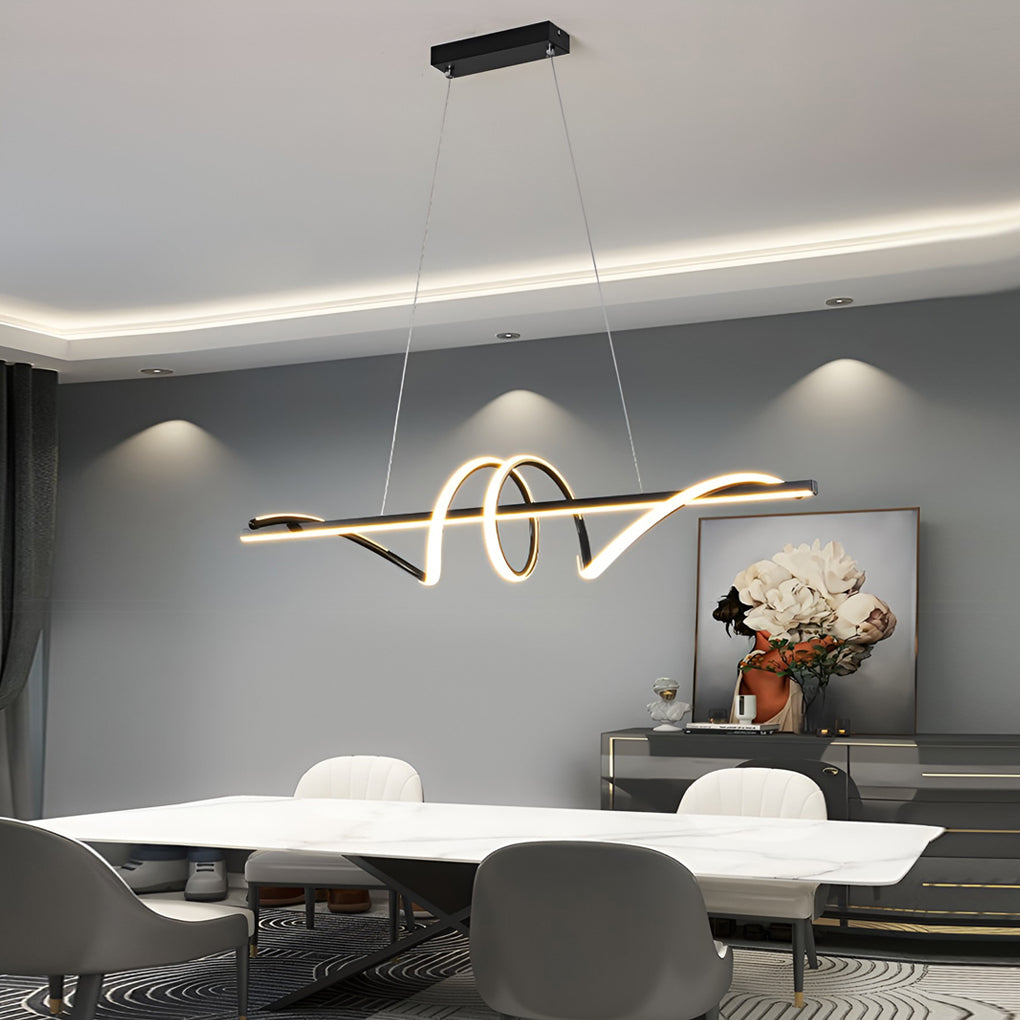 Modern LED Dimmable Linear Chandelier with Remote Control
