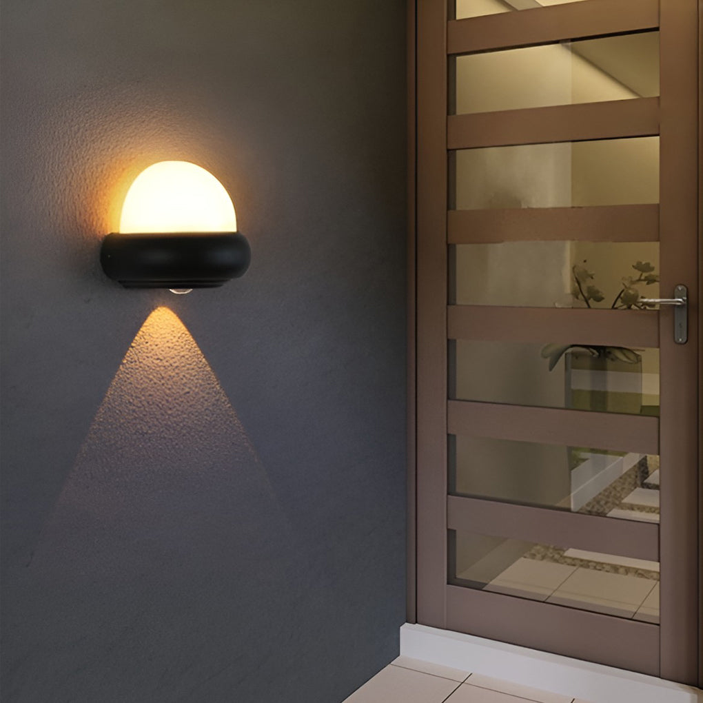 Modern Up Down LED Outdoor Wall Sconce Waterproof Aluminum Black