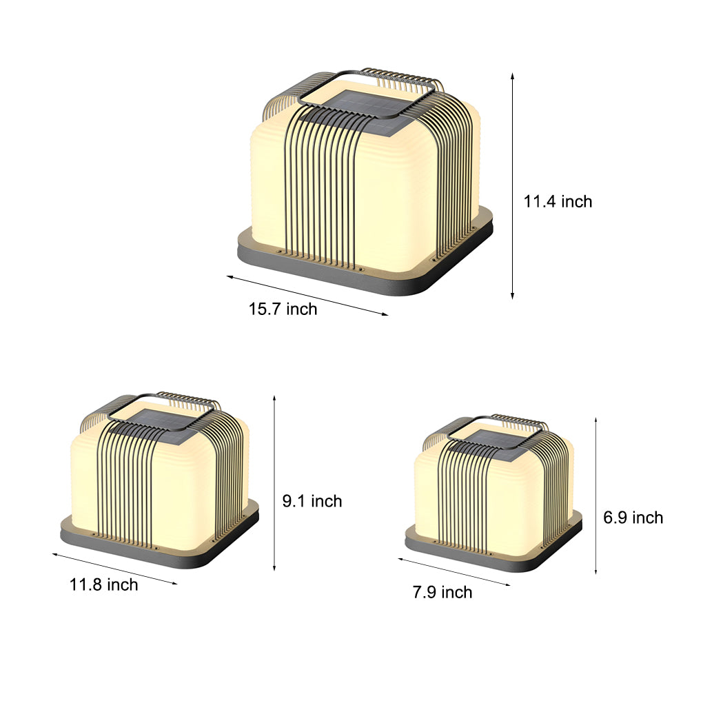 Modern Square LED Outdoor Post Light - Stainless Steel & PE Shade