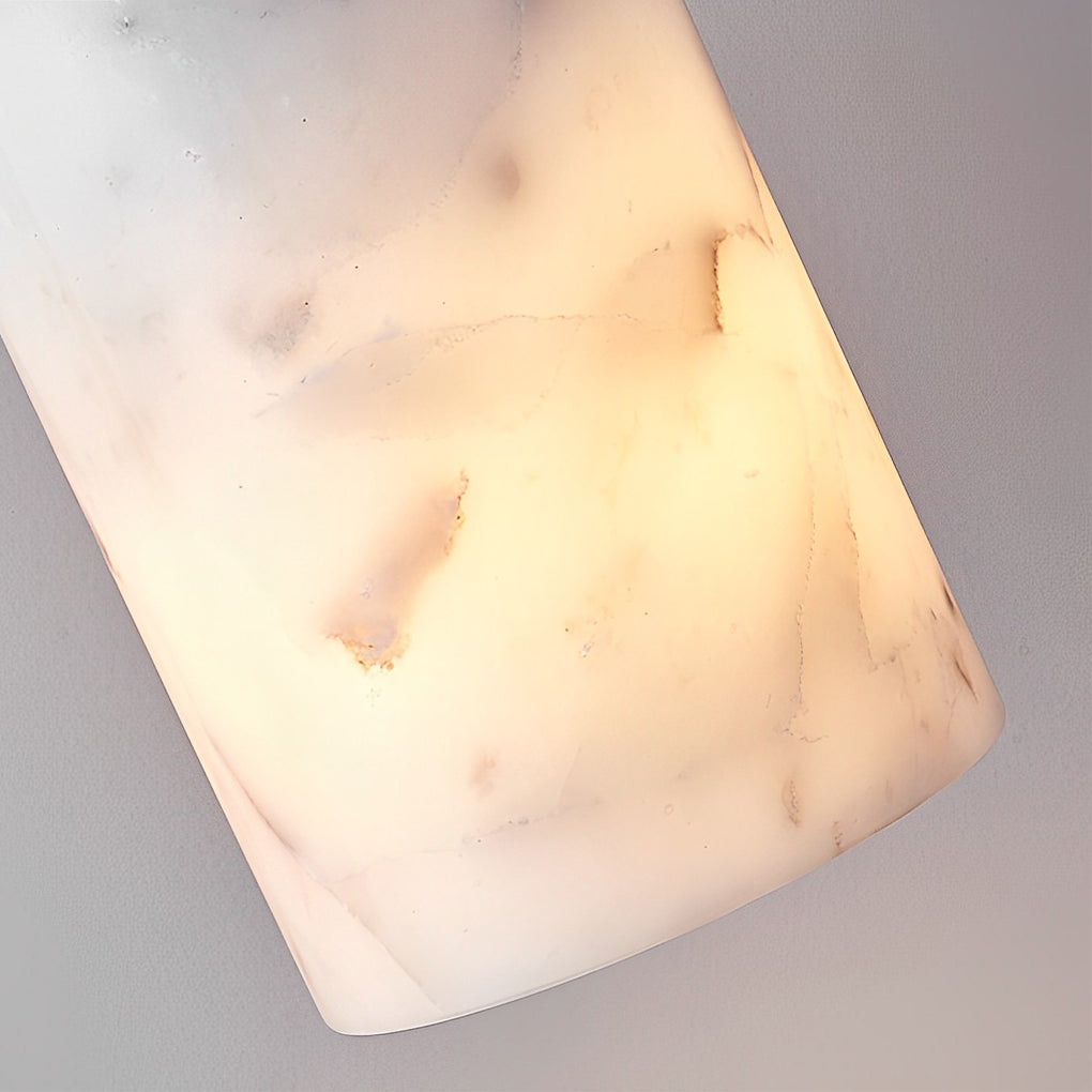 Minimalist Cylindrical Marble Pendant Light with 3-Step Dimming