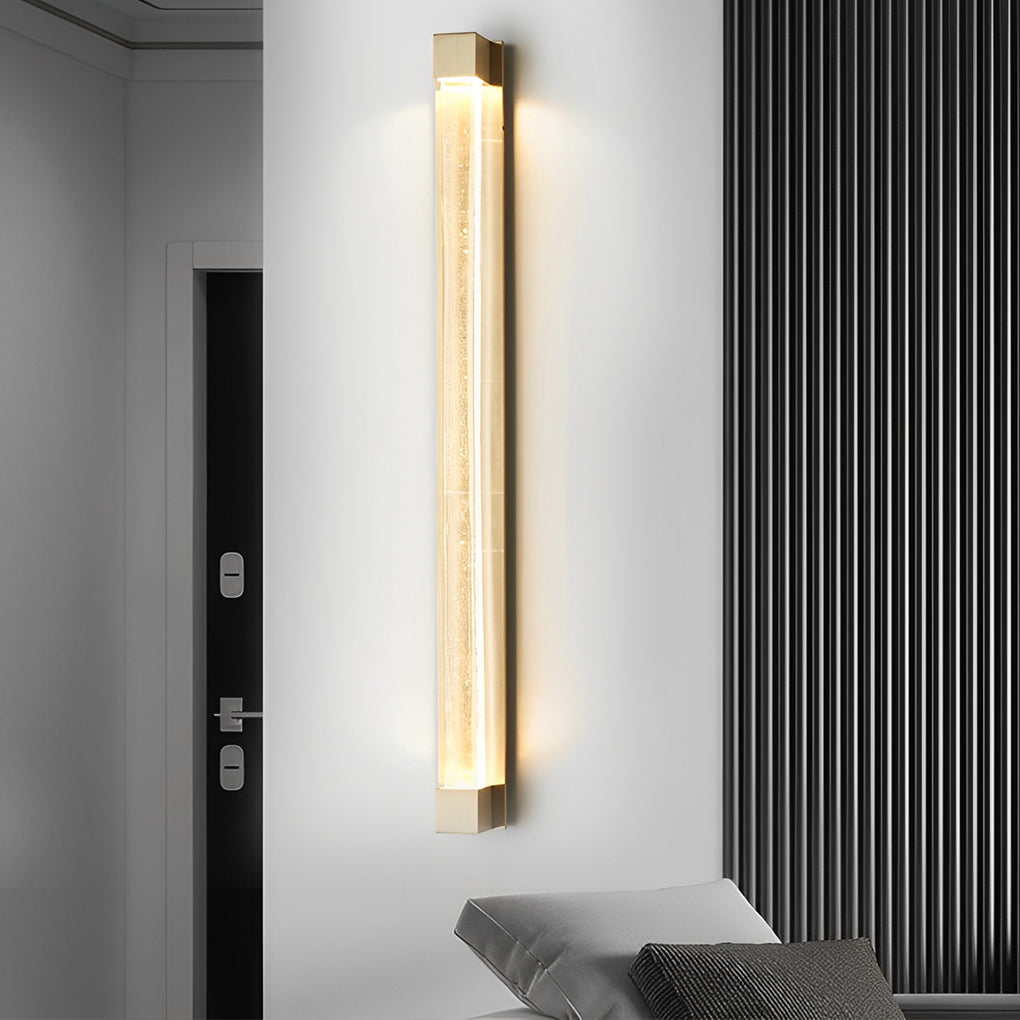 Modern Crystal Strip LED Wall Sconce with Metal Frame
