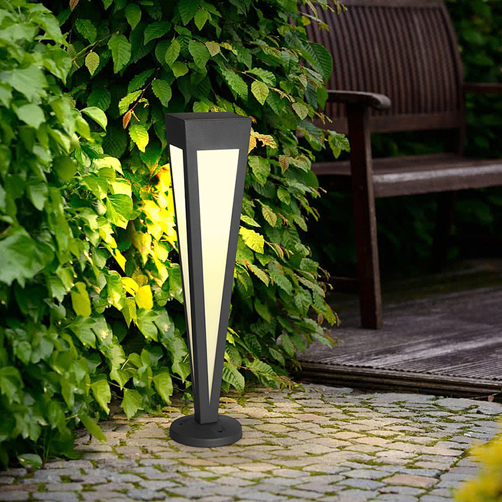 RGB Solar Pathway Light Square Top Aluminum Outdoor Lawn Lighting