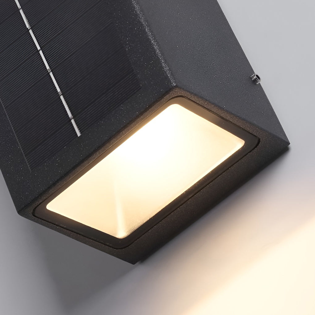 Solar LED Up Down Wall Sconce Waterproof Outdoor Lighting