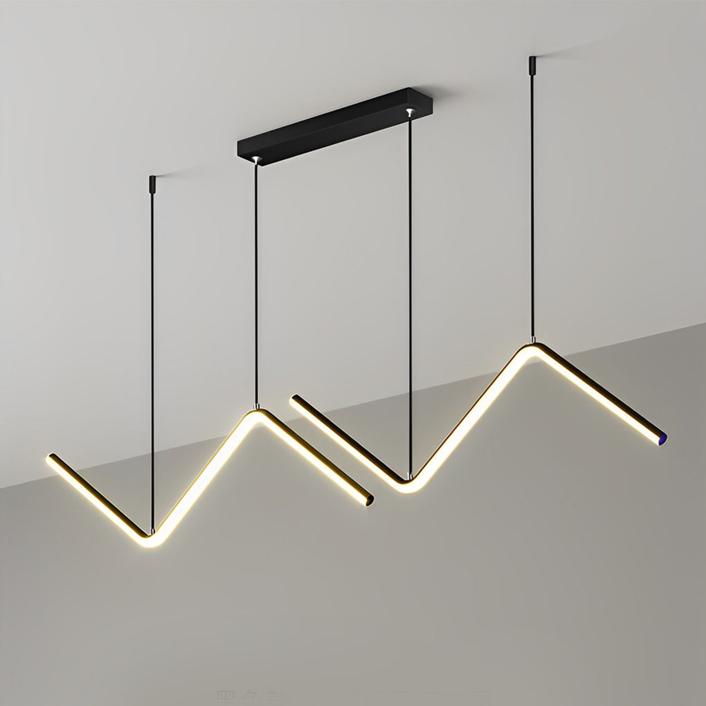 Wavy Linear LED Pendant Light with 3-Step Dimming