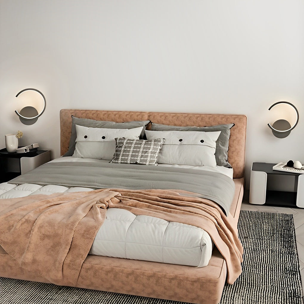 Modern Round LED Wall Sconce with Stepless Dimming