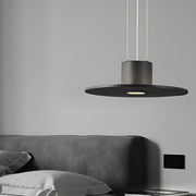 Modern Round LED Pendant Light Black Iron Acrylic Plate Design