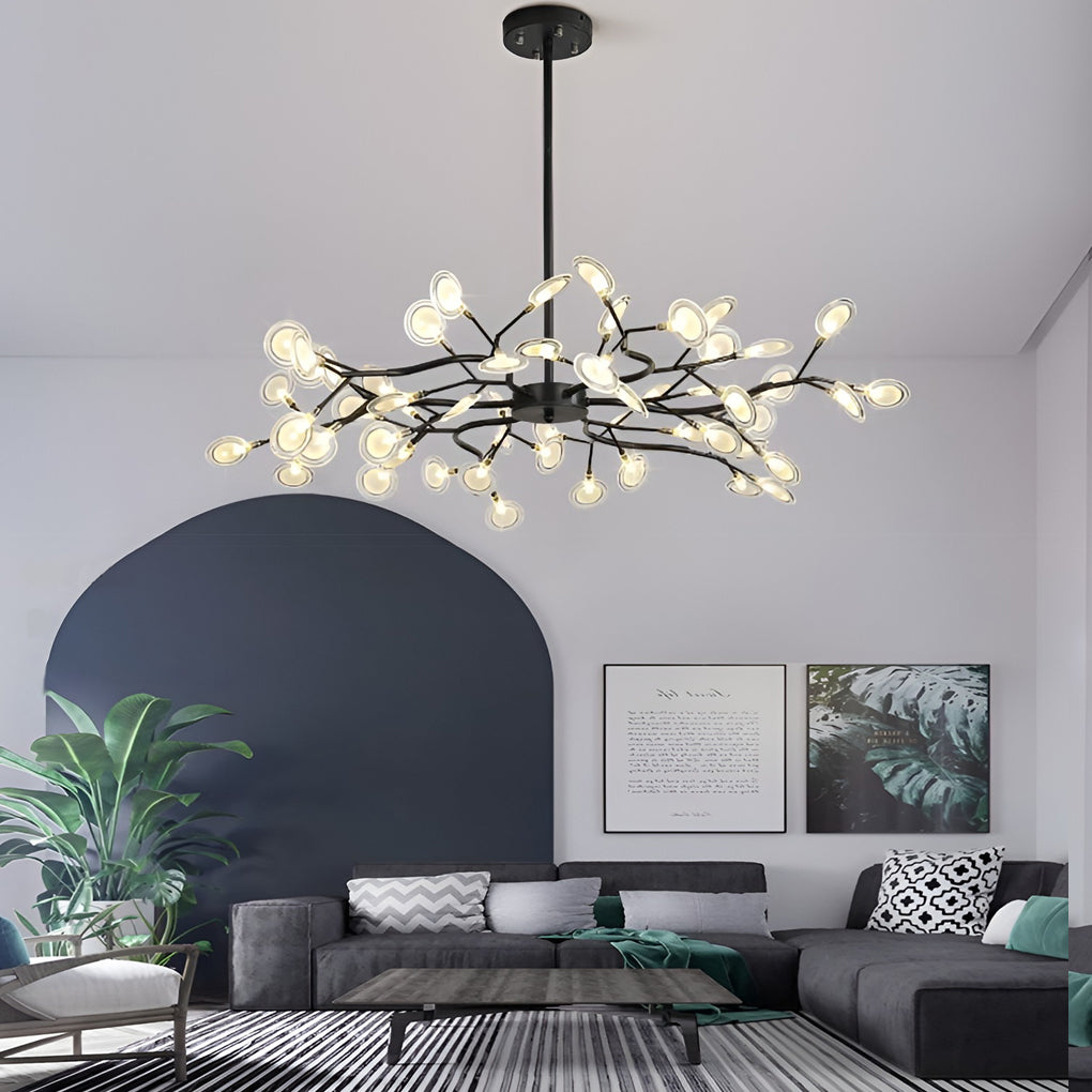 Branch Design Modern Chandelier with Acrylic Shades
