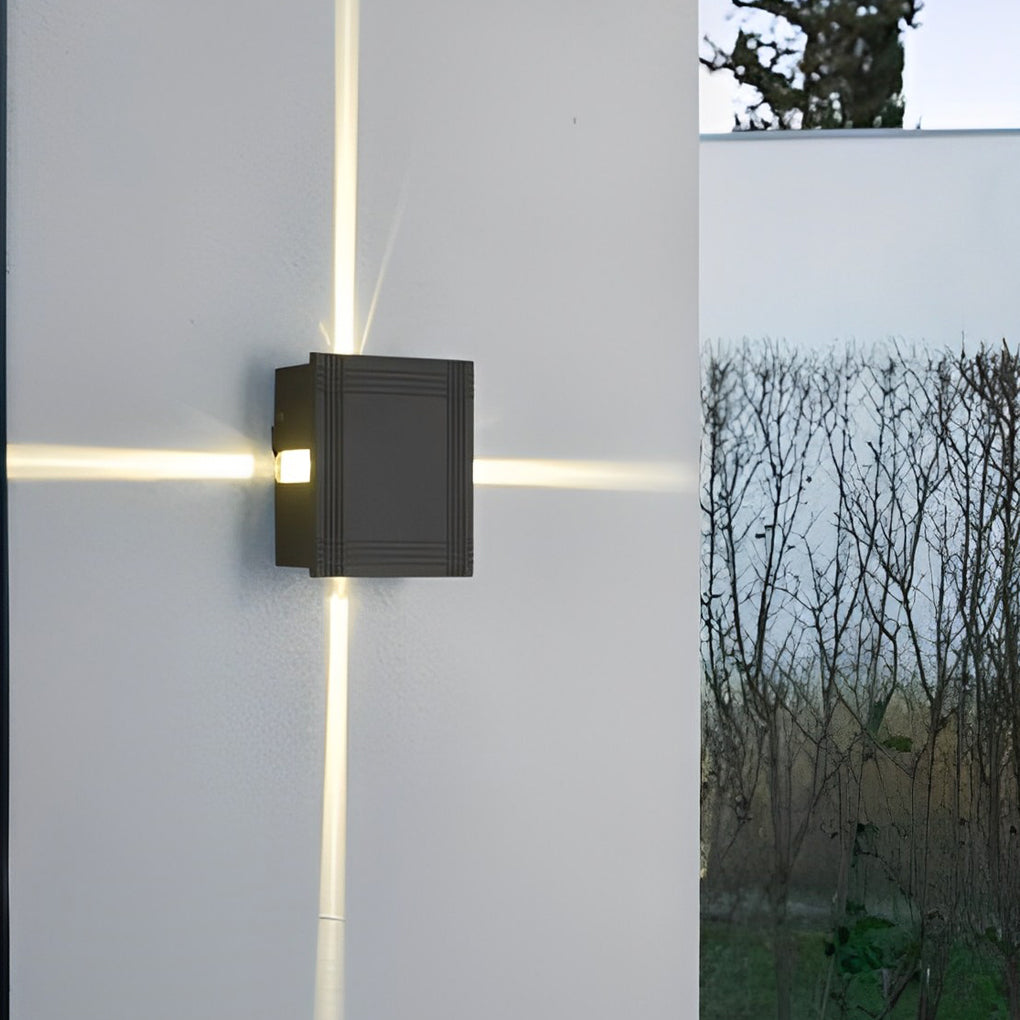12W Cross Star LED Outdoor Wall Light - Waterproof Modern Design