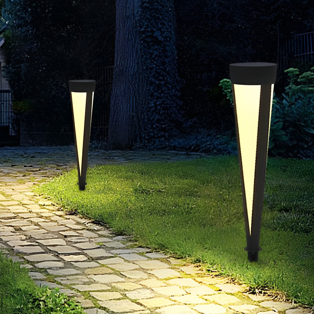 Modern Gray Solar LED Lawn Light Waterproof Aluminum Outdoor