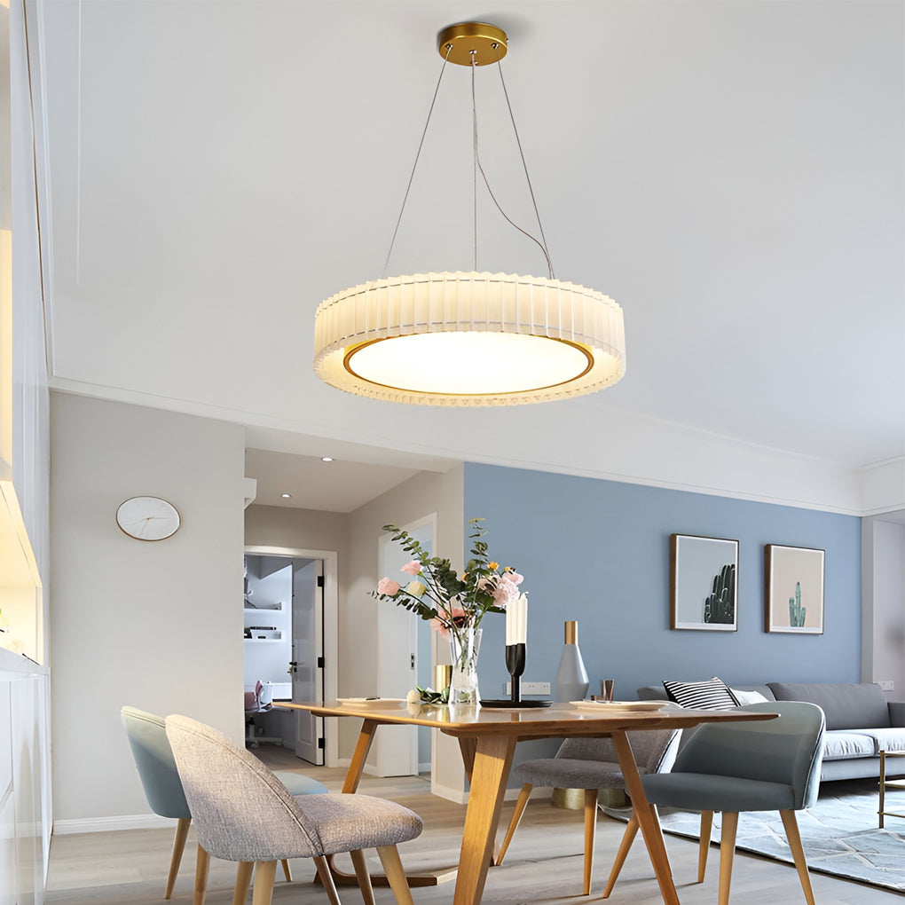 Pleated Fabric LED Ceiling Light with 3-Step Dimming