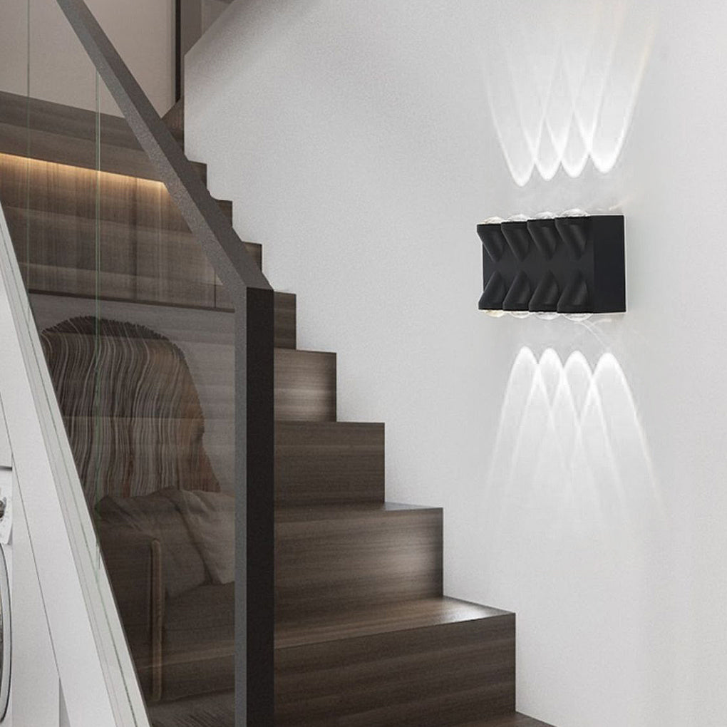 Modern Waterproof LED Wall Sconce Up Down Light Black