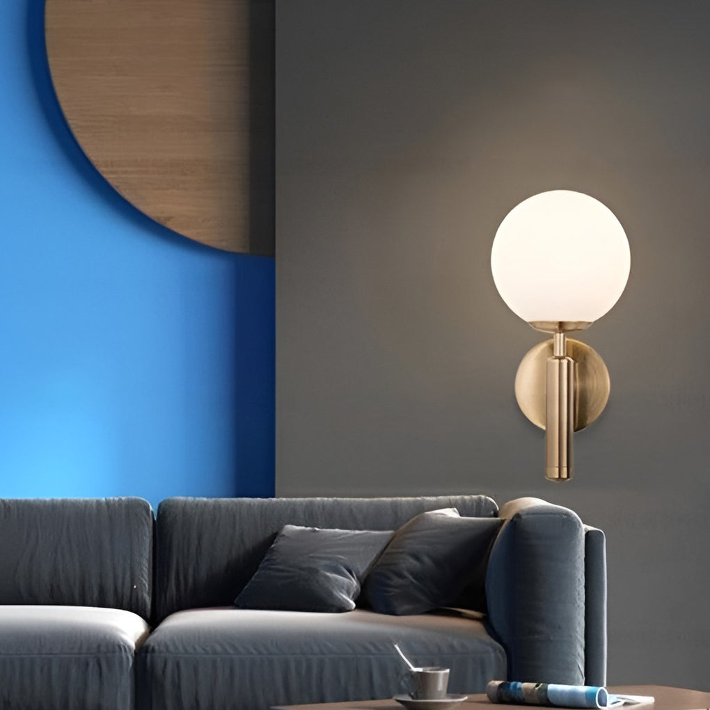 Modern Glass Ball Wall Sconce with LED Light – Nordic Style
