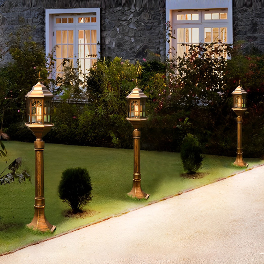 Slim LED Outdoor Post Light Industrial Black Bronze Pathway Lamp