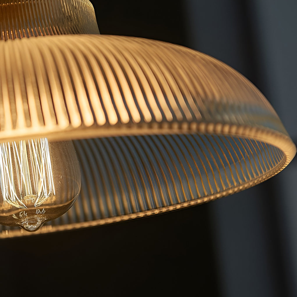 Modern Round Glass Pendant Light with Copper Fixture E27