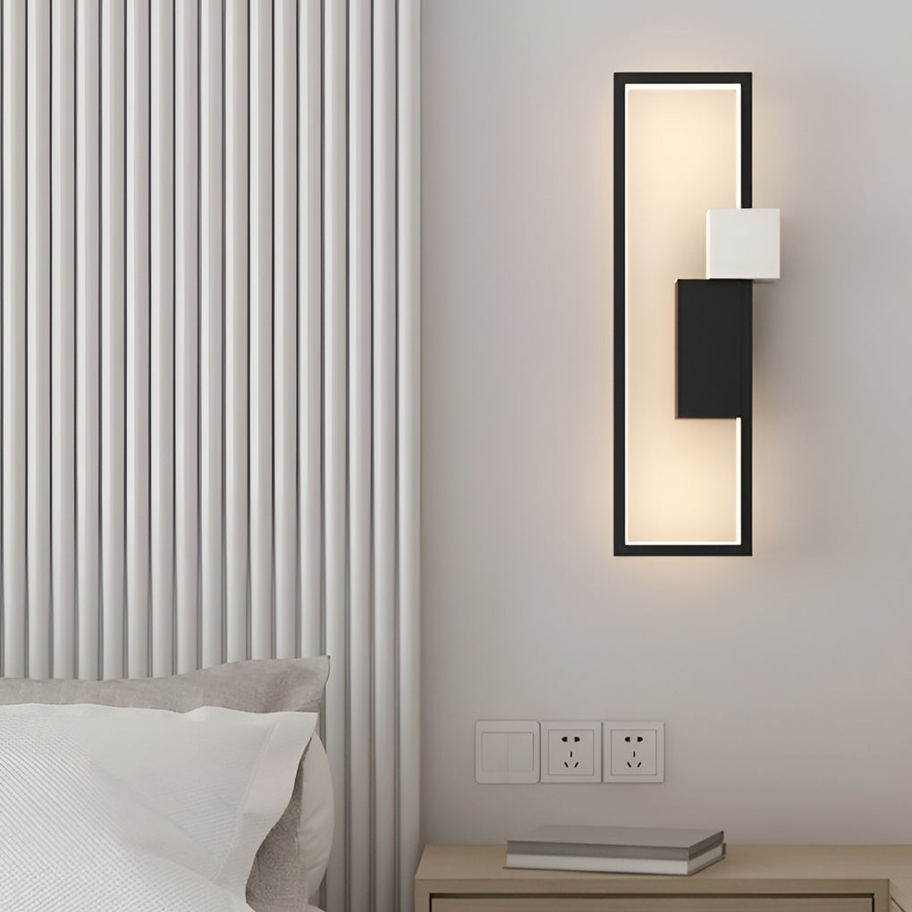 Modern Rectangular LED Wall Sconce with Three-Color Lighting
